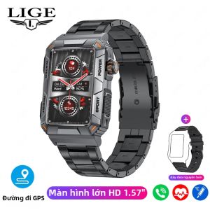 LIGE | Đồng Hồ Thông Minh Thể Thao Quân Đội Dành Cho Nam 2026 Hỗ Trợ Cuộc Gọi Bluetooth Theo Dõi Thể Dục Đo Nhịp Tim Chống Nước Gọi Điện Không Dây Kèm Chức Năng Theo Dõi Sức Khỏe