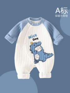 ชุดบอดี้สูทเด็กทารกชุดนอนให้ความอบอุ่นสำหรับฤดูใบไม้ร่วงและฤดูหนาวเสื้อผ้าสำหรับเด็กแรกเกิดลายการ์ตูนชุดฮาร์ทน่ารักสุดๆสำหรับเด็กทารก
