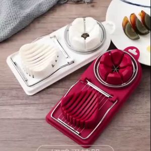 2 in 1 Stainless Steel Egg Slicer Cutter Kitchen Multifunctional Cutter Wire Egg Slicer for Food Vegetable Fruit