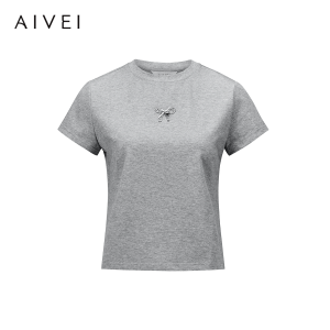 AIVEI | Minimalist Bow Design Short Sleeve T-shirt