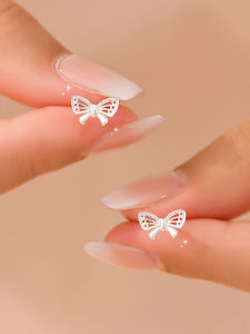 ต่างหูรูปผีเสื้อเงินแท้ 999 สำหรับผู้หญิง ต่างหูรูปผีเสื้อหรูหรา ดีไซน์เก๋ไก๋ เครื่องประดับหูแบบใหม่ ต่างหูรูปผีเสื้อแบบหรูหรา