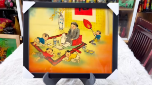 Tranh sơn mài cao cấp Thanh Bình Lê Thầy đồ 30x40 cm