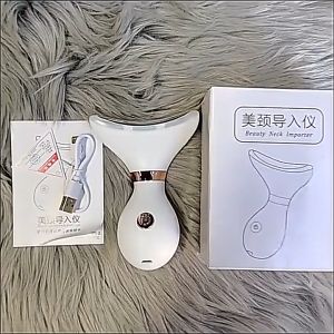 Alat Pijat Wajah Kecantikan Leher/Instrumen Pijat Ultrasonik Termal Foton EMS LED Alat Perawatan Kulit Penghilang Garis Leher Peremajaan dan Pengangkatan Wajah