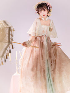 ชุดเดรสยาวลายดอกไม้สไตล์จีนประยุกต์ แขนสั้น กระโปรงทรงเอ คอวี กระดุม ชุดราตรีหวานๆ หรูหรา สำหรับผู้หญิง