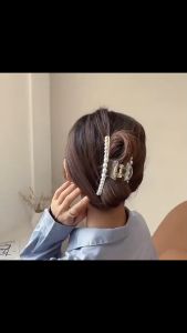 F4 Jepit Rambut Salon Korea Mutiara Transparan JUMBO Jedai Mutiara Ukuran Besar 11cm HCT001
