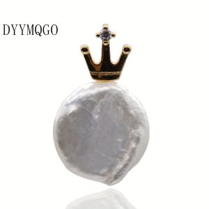 Crown Shape Pearl Pendant White Natural Baroque Pearl Fashionable Womens Jewelry