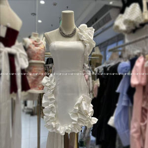 Fashionable Cloud Lace Trim Bustier Dress Slim Fit Stand Dance Spring 2025 Cute Skirt Elegant Womens Dress Stylish Gown