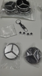 (Logo Mec) BỘ LOGO MERCEDES 3 CÁNH CROM LOGO MÂM XE 75MM NẮP VAN VÀ MÓC KHÓA – FULL PHỤ KIỆN ĐỒNG BỘ CHÍNH HÃNG STYLE