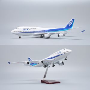 47cm Airplane Model 1/150 Scale Japan ANA B747 Diecast Resin Aircraft Model Kit with Landing Gear Wheel Aviation Souvenir Gift