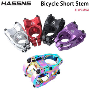 HASSNS Mountain Bike Stem 35mm Road Bicycle Short Power MTB Power Stem Rod Handlebar Table Adjustable Riser 31.8mm Cycling Parts