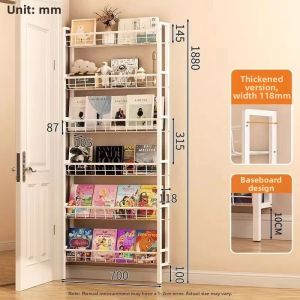 Space-Saving Ultra-Thin Iron Kids Bookshelf
