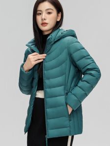 National Standard 90 White Duck down Jacket Womens Mid Length Long Length Plus Size Lightweight Heattech Waterproof Winter Outdoors Sports Mom Wear