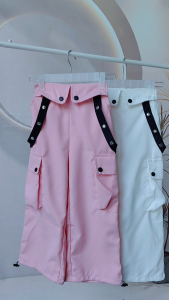 New Kids 5-12Y String Multi-Pocket Wide Leg Cargo Pants Trendy Street Style Outfit Loose-fit Baggy Cargo Pants for Girls