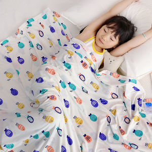 Baby Summer Lightweight Ice Silk Blanket for Nap Time Air Conditioned Room Childrens Coverlet Soft Comforter Toddler Bedding