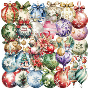 50PCS Creative Christmas Bell Transparent Sticker Children Stationery Skateboard Phone  Luggage Decoration Decals Reward Toys