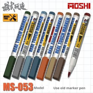Set Pulpen ซีดจางปากกามาร์กเก้อแท้ปลายนิ่มสำหรับการก่อสร้าง GK โมเดลน้ำแบบ DIY ชุดเครื่องมือทหารทำสีโพรพิลีน MS053เครื่องมือสำหรับผู้สูงอายุ