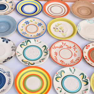 Home Use Ceramic Plate Set of 6 Breakfast Dessert Fruit Plate Small Appetizer Dish Commercial Use Bone Feeding Residue Dish