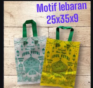 Tas spunbond motif lebaran ukuran 25x35x9 serbaguna buat bingkisan hampers hantaran lebaran