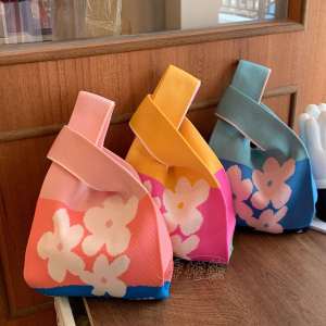 Thank You Teachers Day Gift Packaging Bag Handbag Knitted Tote Bag Utility Goddess Festival Thank You Knit Handbag