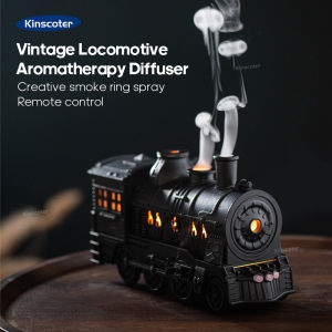 Creative Vintage Train Locomotive Air Humidifier Aroma Diffuser Sprayer with Jellyfish Smoke Ring for Essential Oil Aromatherapy