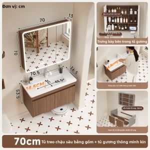 LANGXIANG | Tủ Rửa Tay Phong Cách Cổ Điển Dành Cho Không Gian Nhỏ 36cm