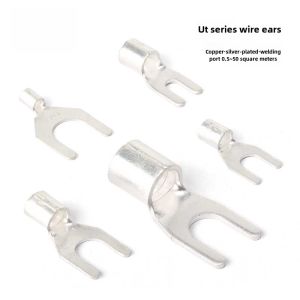 Thickened Purple Copper UT Cold Press Terminal Fork Shape Wire Ear Connector 1.5-23456790 Square Electronic Electrical Parts