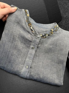 DANTING | Elegant Stylish Lightweight Spring Long Sleeve Embroidered Shirt