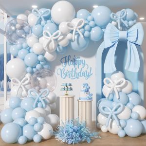 Blue and White Balloon Garland Arch Set for Birthday Christening Bridal Party Gender Reveal and Other Party Decoration Supplies