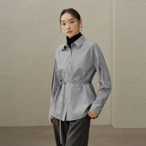 Yigue | Convertible Long Sleeve Gray Blouse