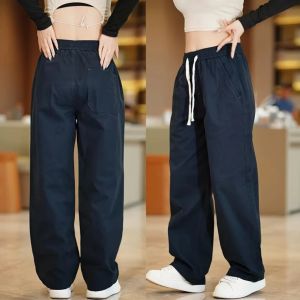 Quần Dài Ống Rộng Cotton Nguyên Chất Cao Cấp Cho Nam Mùa Thu Đông Quần Dài Ống Đứng Rộng Rãi Thoải Mái Bền Bỉ