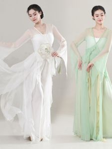 Classical Dancing Dress Womens Elegant Gauze Clothes Chinese Classic Dance Exercise Clothing Body Charm Fairy Ethnic Dance Art Exam Performance Costume Chinese Ancient Style
