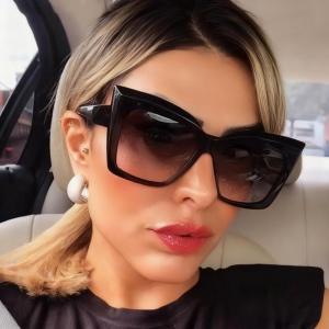 Cats Eye Trendy Large Frame Sunglasses Retro Fashion Internet Celebrity Style Natural Sunshade Sunglasses