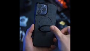 เคสโทรศัพท์ลายคาร์บอนไฟเบอร์แม่เหล็กพร้อมปุ่มโลหะ For iPhone 11 17 Pro Max 16 15 12 14 13 Pro Max 17 Air เคสแข็งป้องกันขาตั้งแหวนแม่เหล็กสำหรับชาร์จไร้สาย เคสไอโฟน11 15 plus 14plus 13pro max 16pro Magsafe Case