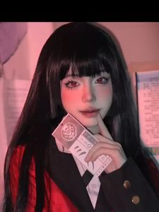 Wig Jabami Yumeko Kakegurui Rambut Palsu Cosplay Enma Ai Lolita Lurus Panjang Hitam