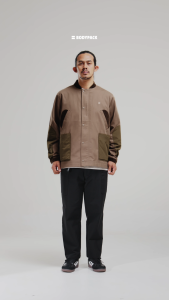 Bodypack Trunks Crew Neck Jacket Hangout Pria Casual Harian Comfort - Cokelat