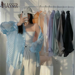 PM✿ Sunscreen Chiffon Shirt Coat Women Thin Summer Design High-end Sweet Long-sleeved Top