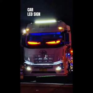 จอแสดงผลกระจกหน้ารถ LED แบบยืดหยุ่นสําหรับรถยนต์ที่มีดวงตาปีศาจกระพริบ จอแสดงผลกระจกบังลม LED สร้างสรรค์และสร้างสรรค์ โคมไฟติดเพดาน อุปกรณ์ตกแต่งรถยนต์