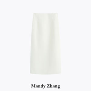 100 Wool High Waisted Slit Skirt