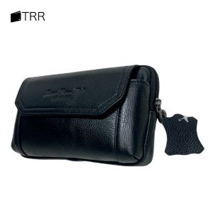 THAILEATHERGOODS กระเป๋าหนังแท้ กระเป๋าร้อยเข็มขัดคาดเอว ใส่สมาร์ทโฟน รุ่นฝากระดุมแม่เหล็ก(แถมกระเป๋าสตางศ์1ใบ)