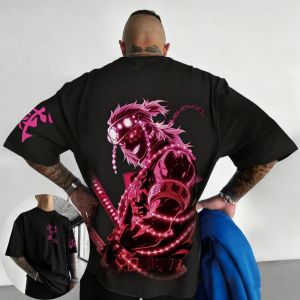 Bandai | Demon Slayer Mens and Womens T-shirt Tengen Uzui Summer New Anime Design Sense Tee Spring Boys Short-sleeved Parent-child Wear