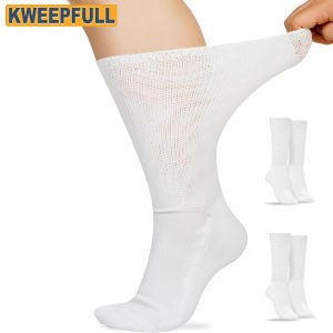 1Pair Colorful Bamboo Diabetic Socks for Men & Women - Non Binding Extra Wide Crew Socks