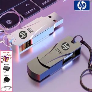 ♥จำกัด Gratis Ongkir♥HP MetalUSB 2.0 2TB แฟลชไดร์ฟหมุนได้ไมโครหน่วยความจำไดรฟ์ปากกาสำหรับ Android สมุดบันทึกสมาร์ตโฟน PC อะแดปเตอร์ Android