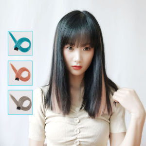 Wig Female Straight Hair Piece Color Hanging Ear Dyed Wig Set Long Hair Highlight One Piece Curly Hair Wigs Hair Extension Hair Dyeing Piece