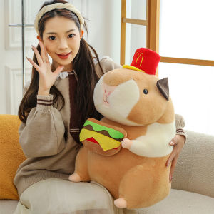 Cute Burger Dutch Pig Doll Pillow Chef Pig Size Doll Bed Pillow Plush Toy Gift