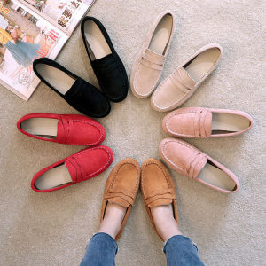 Soft Bottom Slip-On Womens Flats Bean Shoes Casual round Toe Flat Heel Fashionable All-Match Spring Autumn Pregnancy Footwear