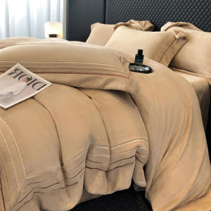 Winter Thickened Coral Velvet Bedding Set Milk Velvet Luxury Warm Quilt Cover Sheet Bed Skirt Four-Piece Set Anti-Static Static