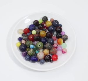 50-100pcs 4 6 8mm Natural Stone Random Color Round Beads With Holes Loose Agate Crystal Beads for Jewelry Making DIY Accessories