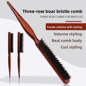 NIANXU | Pig Bristle Pointed Tail Comb Narrow Teeth Volume Hair Styling Comb