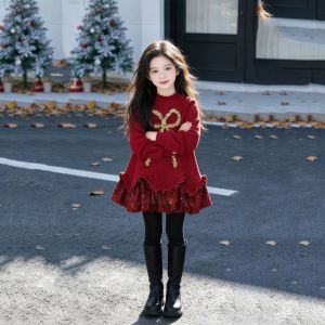 Bows Sequin Patchwork Ruffled Thermal Dress