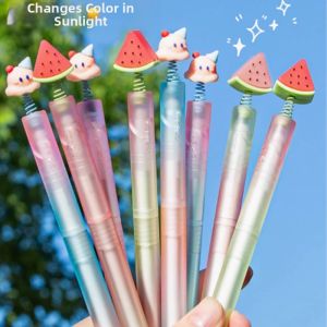 Jiaxun | Color Change Magic Watermelon Stylish Quick Drying Smooth Ballpoint Pen